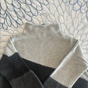 French Connection Gray and Black Turtleneck Sweater